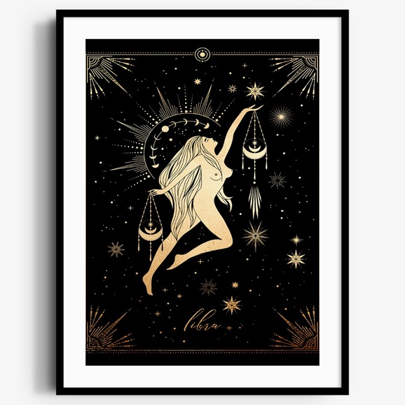 Other - Libra Wall Art Celestial Zodiac Horoscope Illustration Print Poster Unframed